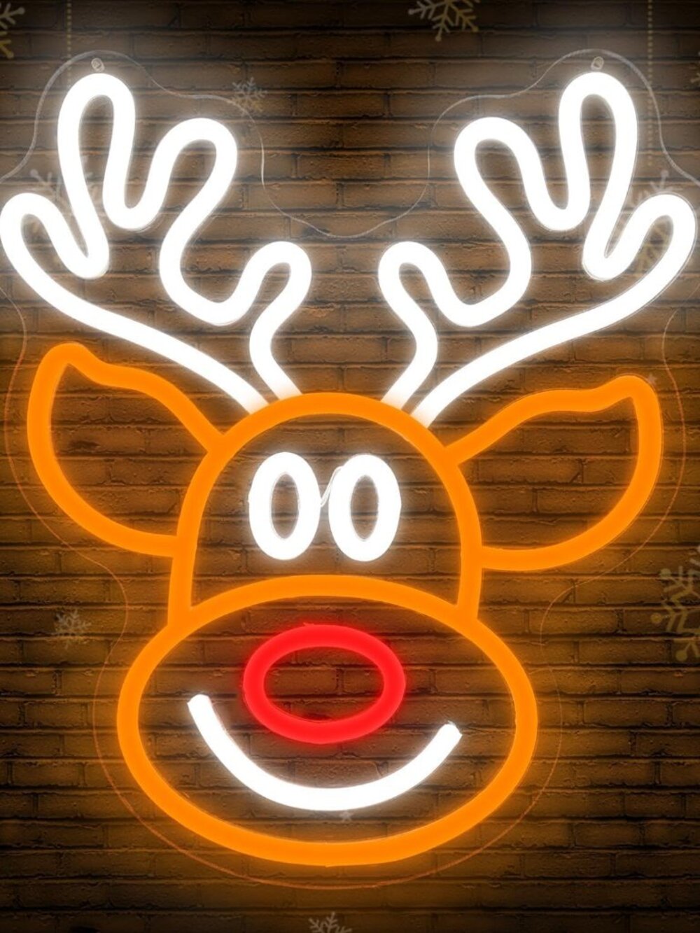 NEW Christmas Elk Reindeer LED Neon Sign USB Dimmable Holiday Wall Decor